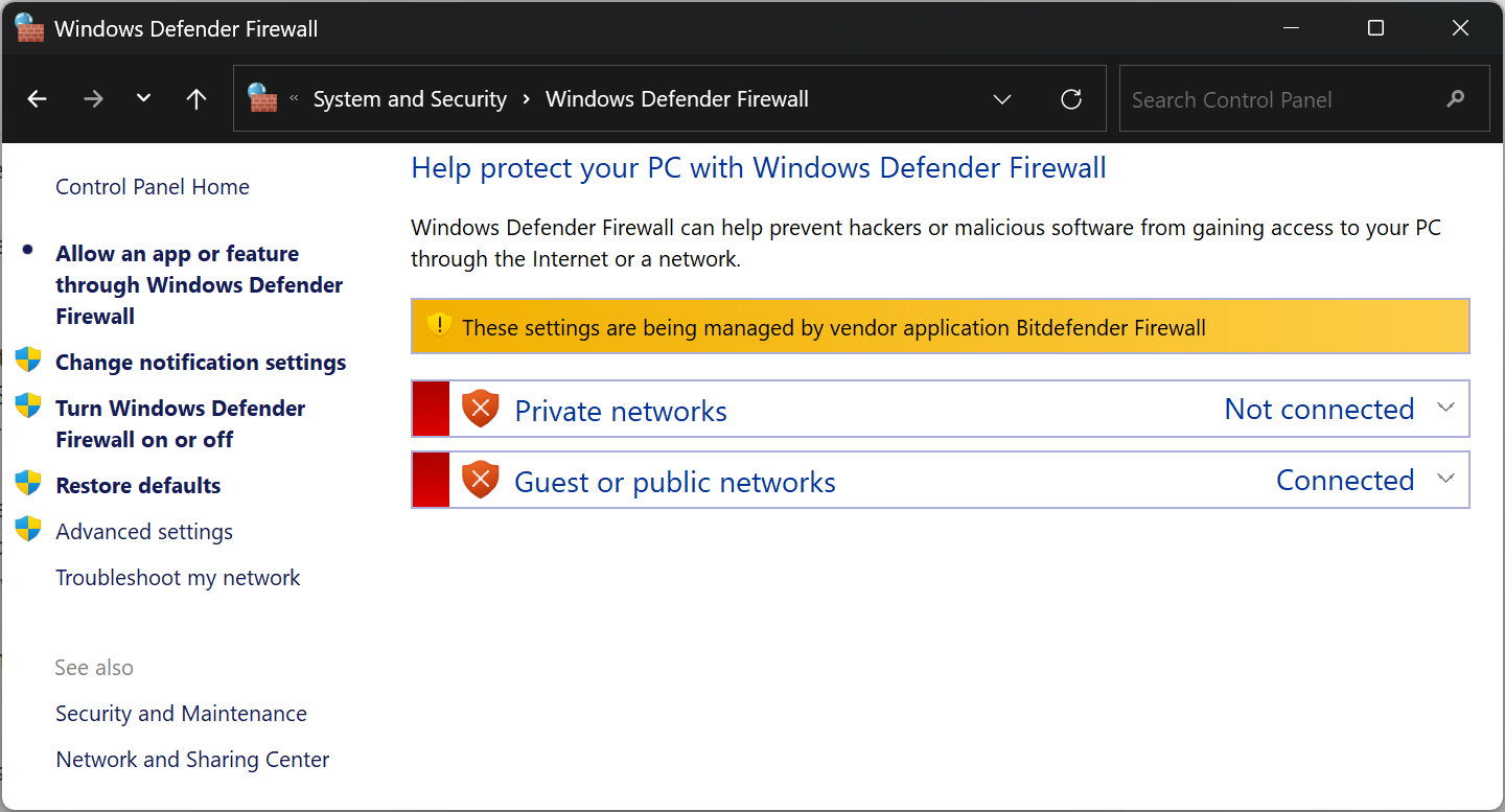 Windows Defender Firewall